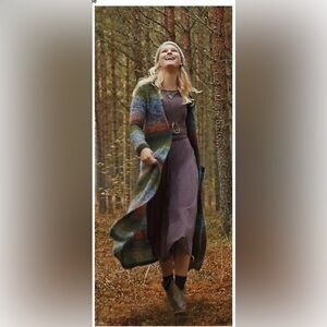 Anthropologie Sleeping on Snow Mohair Wool Ombré Stripe Duster Cardigan